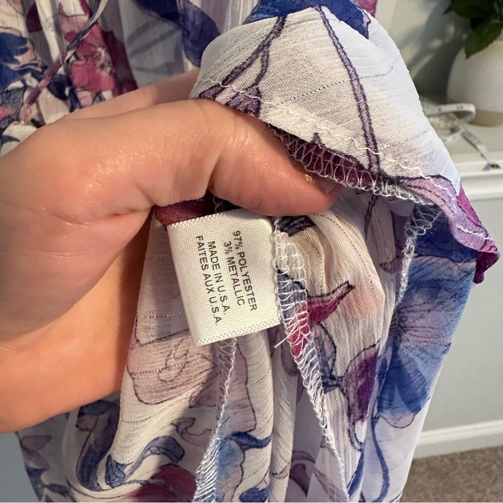 NWT MISA Los Angeles Purple Blue Floral Mini Dress Small - Picture 9 of 12